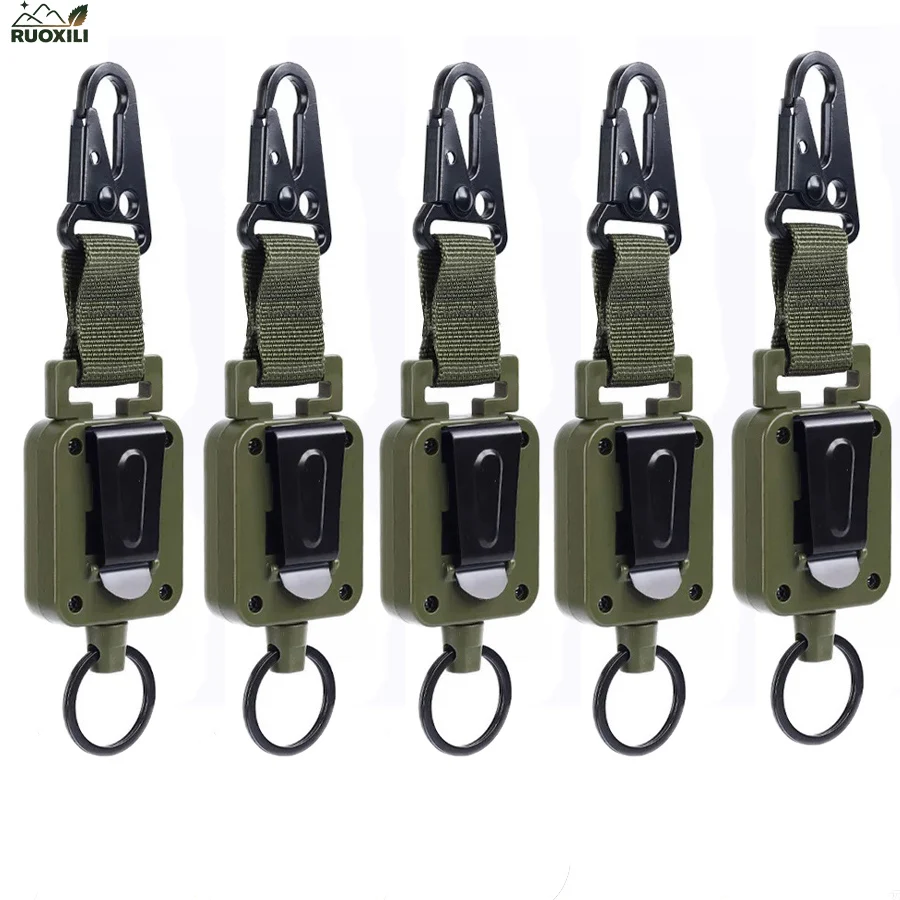 

2/5PCS Anti Theft Key Rope Buckle,Outdoor Fishing Buckle,Retractable Key Rope,Key Chain,Steel Wire Rope Chain,Multi-Purpose Tool