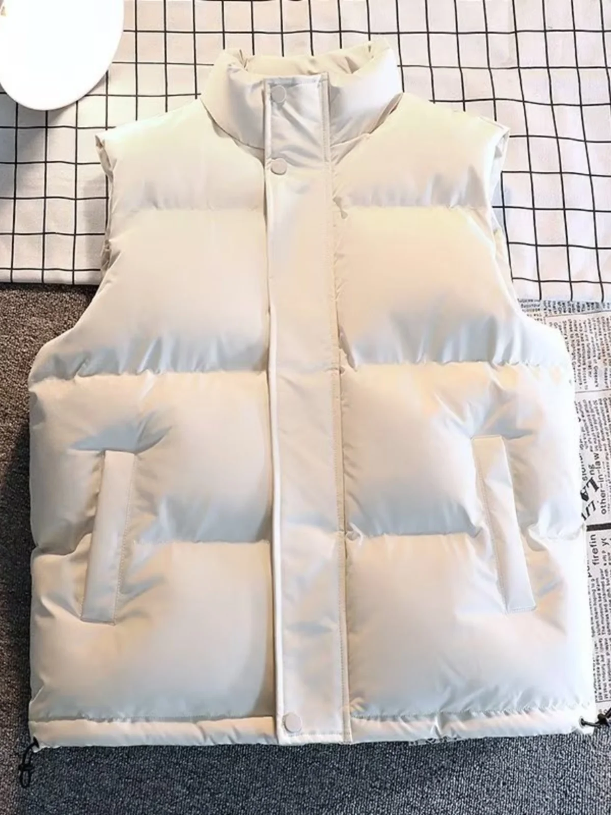 

Мужской утепленный зимний жилет однотонного цвета с воротником-стойкой, теплая верхняя одежда из искусственного шелка и хлопка, молодежный модный стиль