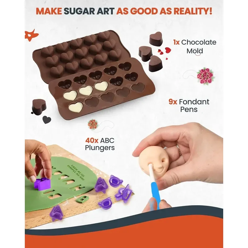 Cake Decoration Set Baking Supplies 700-piece set Silicone plastic spring mold plate, cake turntable, tubular decoration