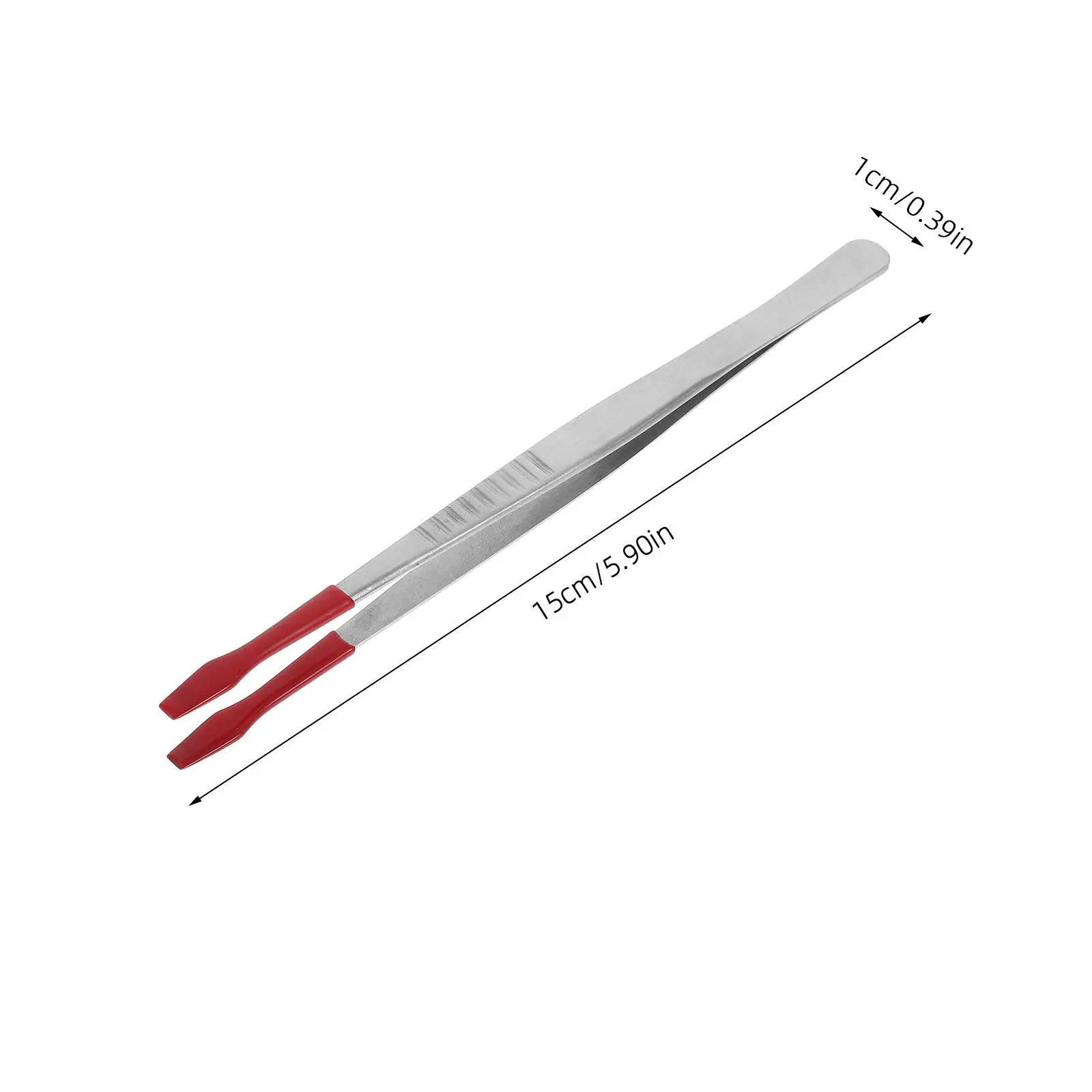 Rubber Tip Stainless Steel Tweezers Flat Angled Jaw Width for Stamp Collecting Coin Handling Paper Money Collector Essential - view 6