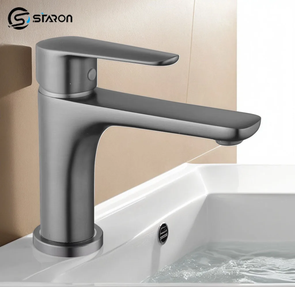 

STARON Bathroom Sink Faucet Brass Single Handle Deck Mounted Wash Basin Water Tap Hot And Cold Mixer