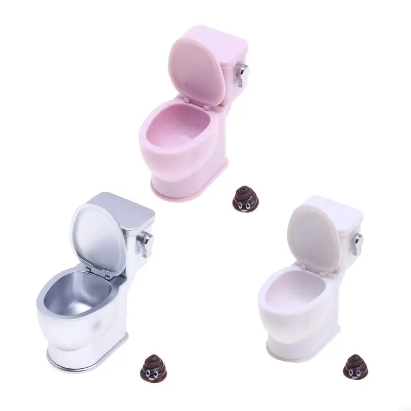 

C5AA Small Doll Toilet Realistic Bathroom Accessory Flushing Sound 1/12 Scale