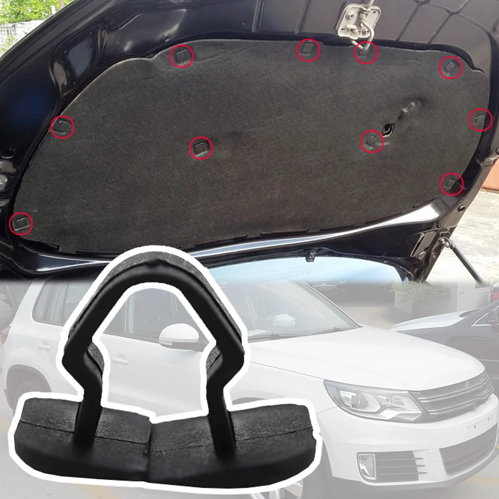 Do VW Tiguan 5N 2015 2014 2013 2012 2011 2010 2009 2008 2007 Samochodowa osłona silnika Dźwiękoszczelne klipsy ustalające Izolacja akustyczna Nity