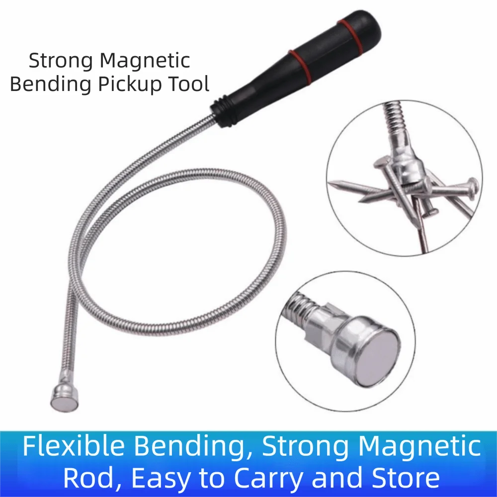 

Powerful Magnetic Pickup Tool Large Head/Small Head Foldable Magnet Grabber Bendable Long Reach Metal Suction Bar Tool Kit