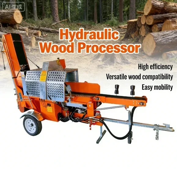 

Автоматический дровокол YG на 20 тонн с двигателем 15 л.с. и основными компонентами привода, производительность 8 т/ч