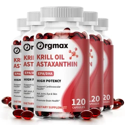 Antarctic Krill oil Capsule - EPA and DHA Phospholipids Omega-3 Complex and Astaxanthin for Brain & Memory & Joint & Skin Health