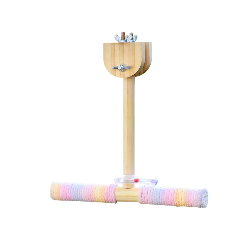 

Bite Resistant Wood Parrot Swing Sturdy Wear-resistant Parrot Swing Pole Detachable Comfortable Grip Bird Stand Toy