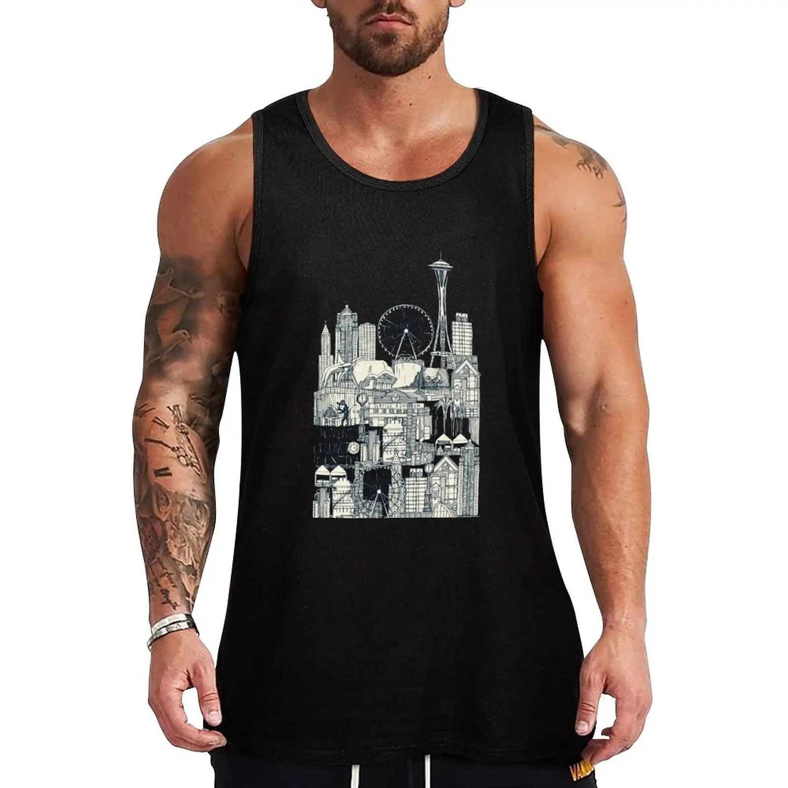 

Seattle indigo crush Tank Top Top sleeveless vest men Clothing Men's sleeveless gym shirts