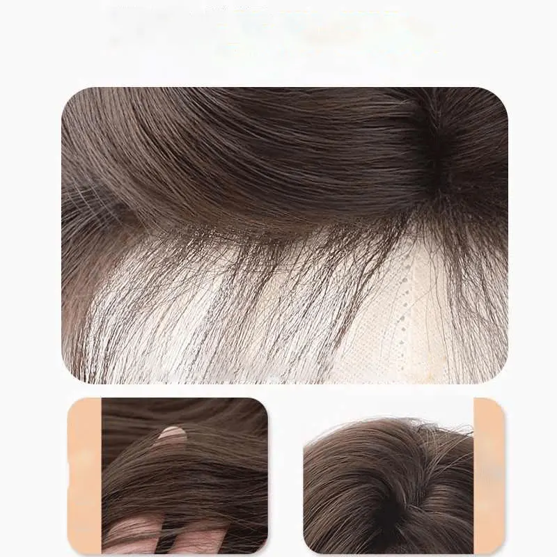 Wig Women's Full Head Covering, Korean Cute Short Hair, Egg Roll Hairstyle, Simulated Human Hair, Natural High Skull Top Short C