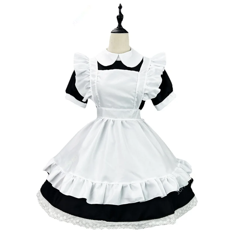 Classic Maid Anime Cosplay Costume Black White Plus Size Apron Maid Cat Girl Kawaii Japanese Outfits Party Princess Lolita Dress