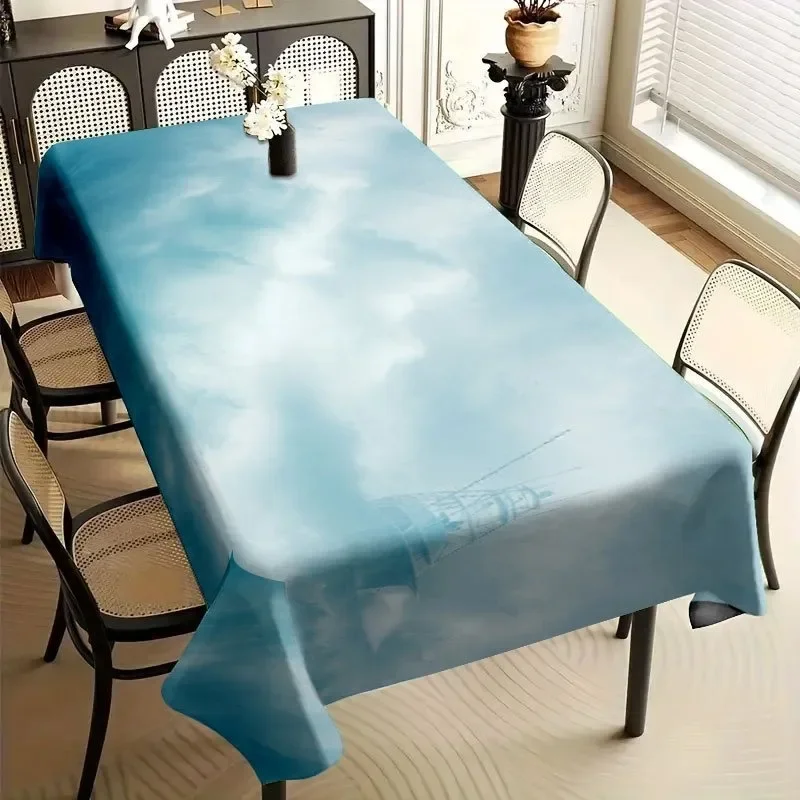 1pc - Single-sided Printing - Emerald Blue, Emerald Green, Emerald Gray Tablecloth - YZB
