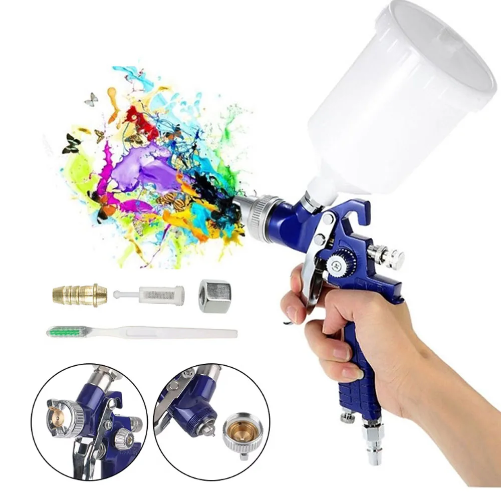 

Мини-пневматический пистолет-распылитель H-2000 Профессиональная насадка 0,8/1,0 мм 125 мл для ремонта покраски автомобиля Пневматический пистолет-распылитель Мини-пистолет-распылитель