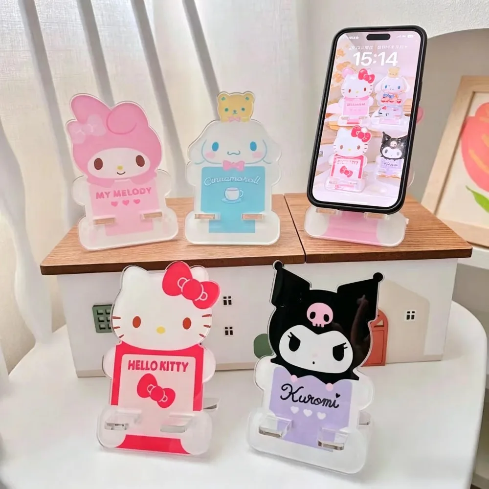 Soporte para teléfono/tableta de Hello Kitty, My Melody, Kuromi y Cinnamoroll, para escritorio, TV, series, clases en línea y fotos (1 unidad)
