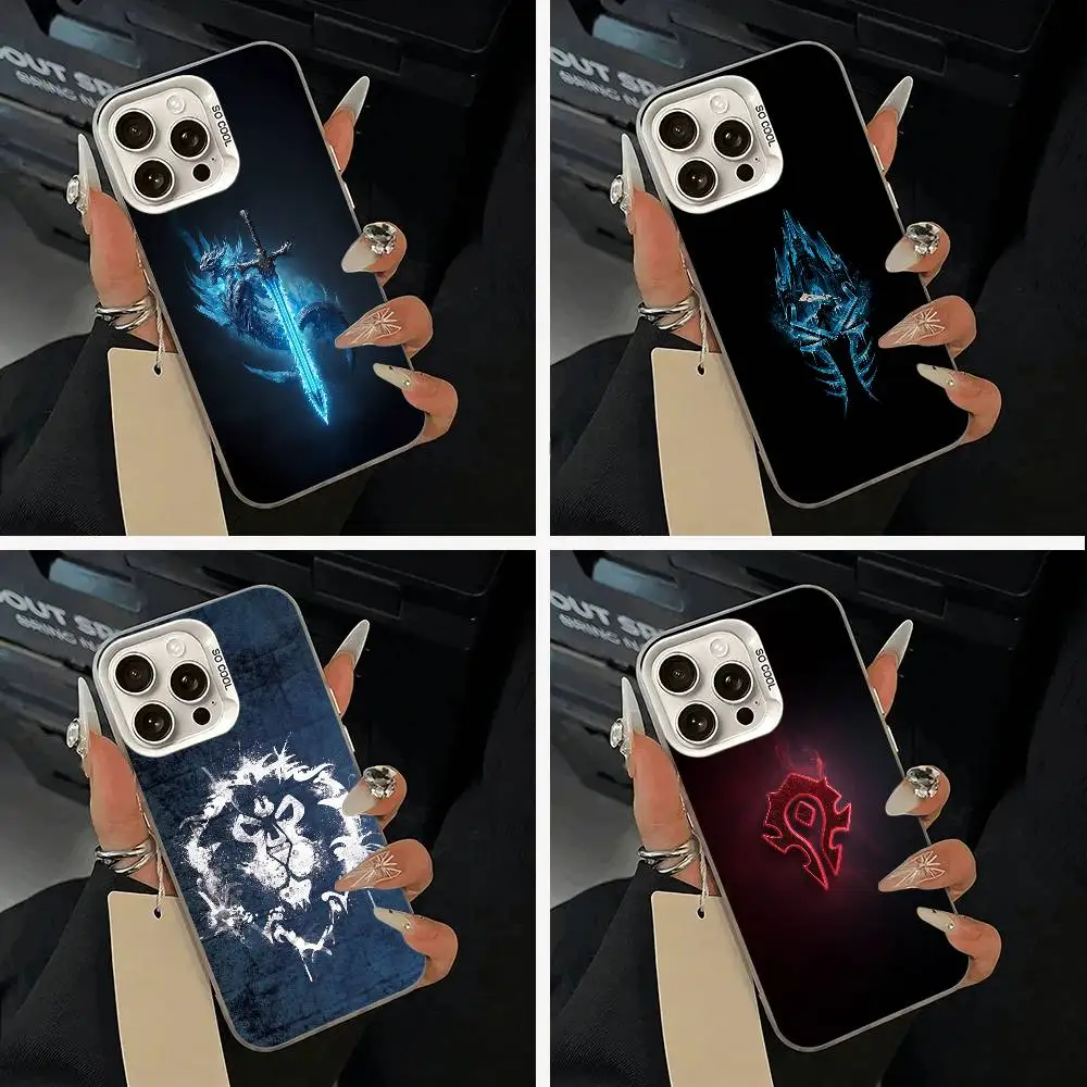

W-O-W-World- of -Warcraft Phone Case For iPhone 17,16,15,14,13,12,11 Plus,Pro Max,XS,white silver phone case