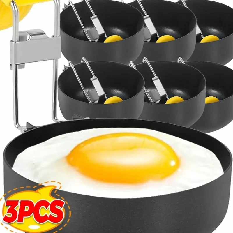 

1/3PCS Steam Eggs Plate Tray Poached Egg Maker Stainless Steel Eggs Boiled Mold with Hanger Steamer Rack Utensils Kitchen Tools