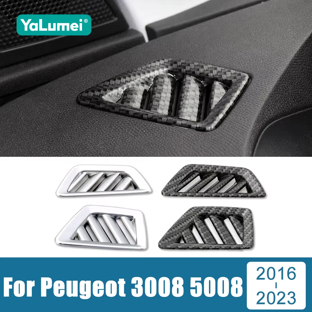 

For Peugeot 3008 5008 GT 2016 2017 2018 2019 2020 2021 2022 2023 ABS Car Dashboard Air Outlet Bezel Trim Ring Case Cover Sticker