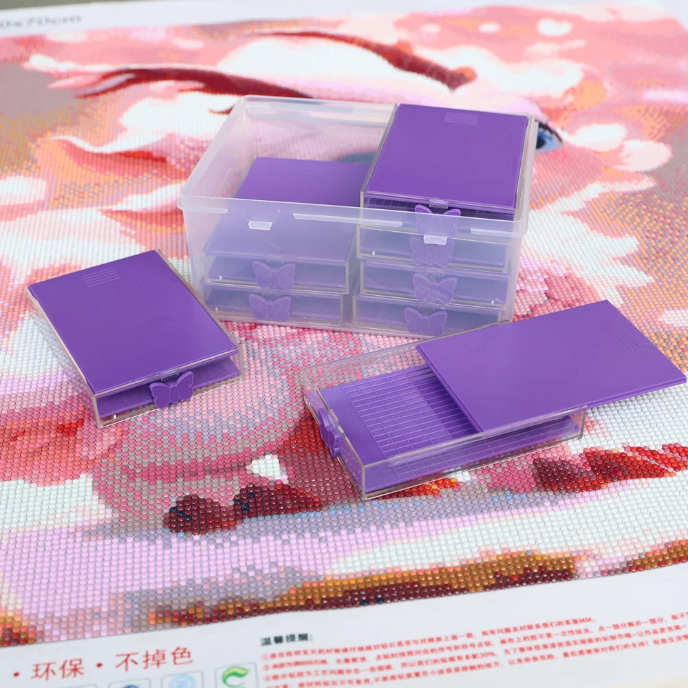 8pcs Diamond Painting Accessories Trays with Lids, 8-in-1 Diamond Art Storage and Diamond Art Trays, Bead Storage & Line-Up
