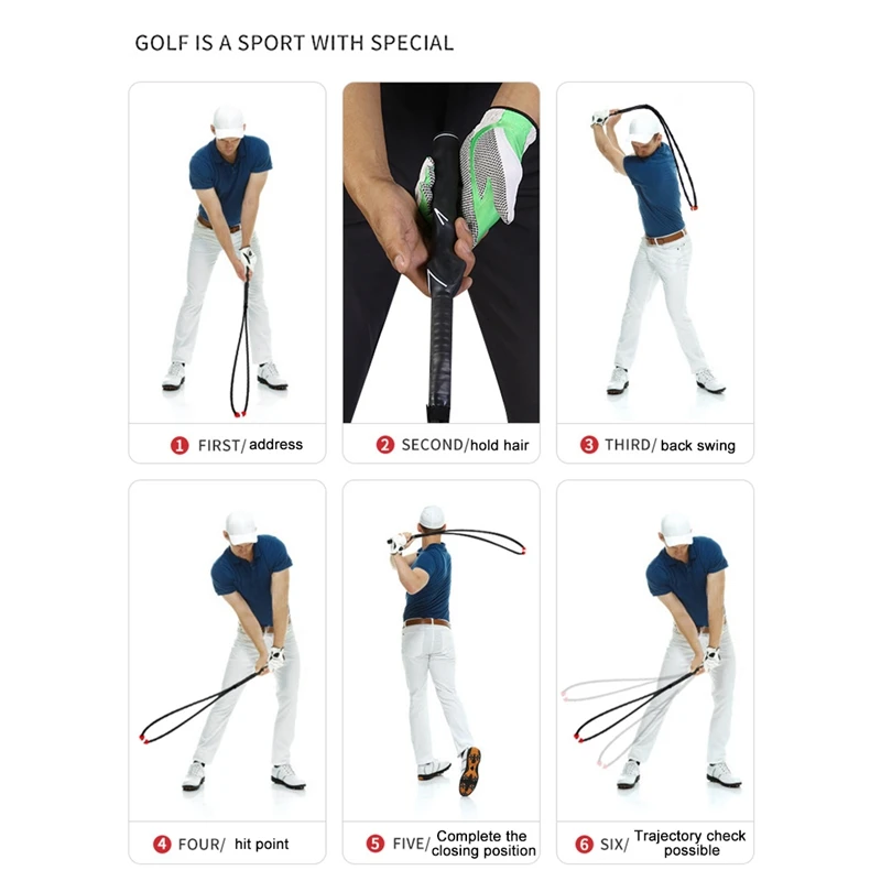 Golf Swing Training Rope Indoor Physical Fitness Hand Grip Postural Correction Adjsutable Golf Practice Accessories