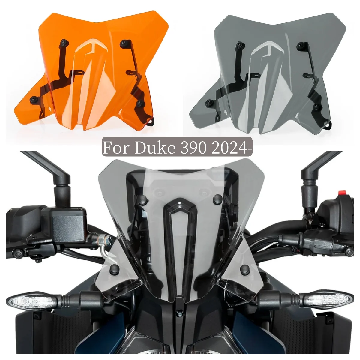 

For Duke390 Duke 390 2024 2025 Motorcycle Accessories Sports Windshield Windscreen Visor Wind Shield Screen Cover Deflector Kit