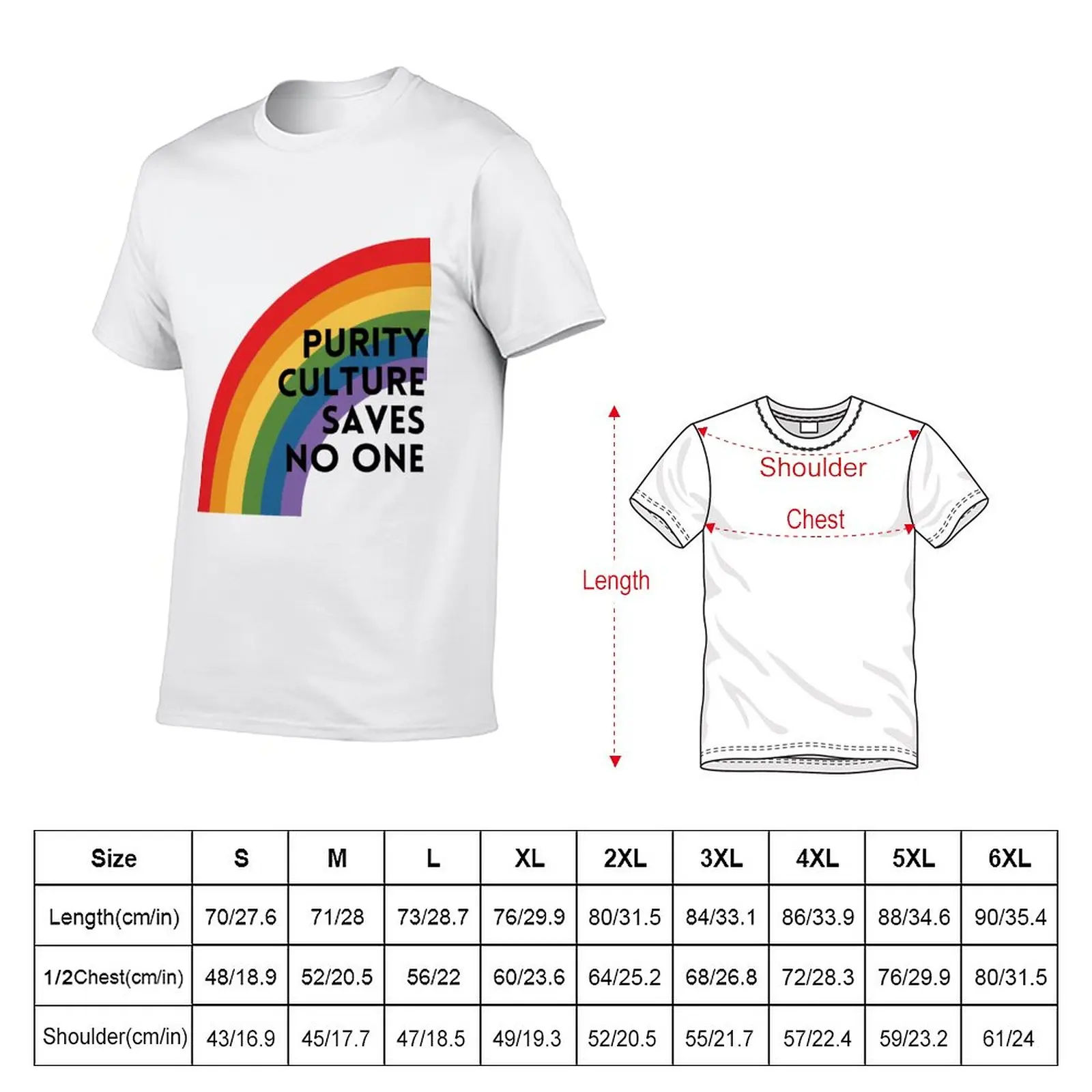 New Purity Culture Saves No One Rainbow T-Shirt graphics t shirt Tee shirt mens t shirts