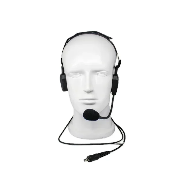 PTE-580 Bone Conduction Headset with  NC4FX  XLR 4 Pin Female 4F Plug and Bo-om Microphone