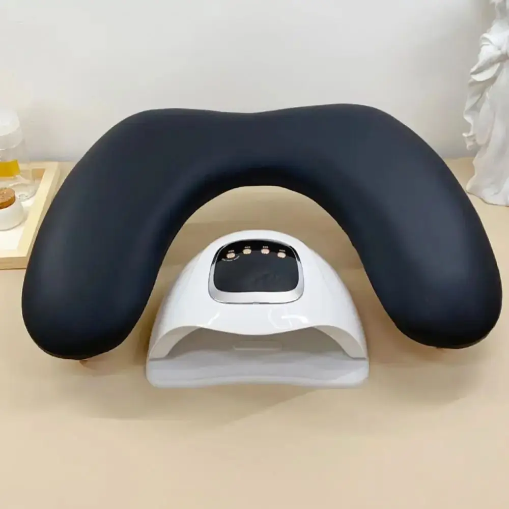 U-shaped Nail Arm Rest Cushion Space-saving Wooden Base Manicure Hand Pillow Tilt Design Soft Foldable Nail Pillow