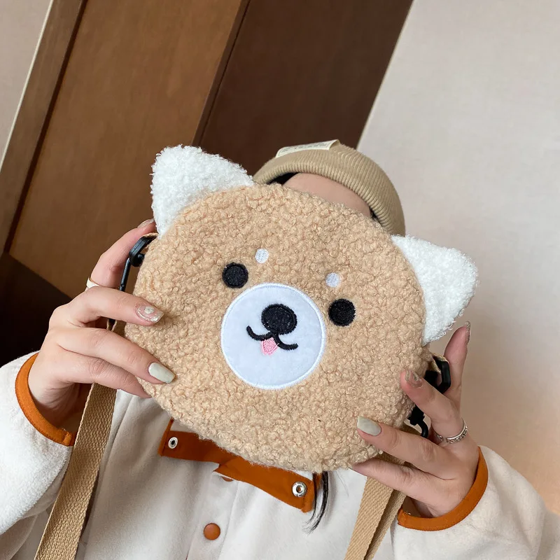 New Cute Women's Shoulder Bag Black Plush Doll Crossbody Bag Casual Women Messenger Bag Handbag Decoration Bag Phone Coin Purse