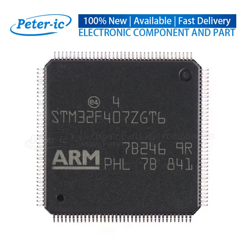 STM32F407ZGT6 LQFP-144 1MB 1.8V~3.6V ARM-M4 192KB 168MHz FLASH 114 Microcontrollers CPU MCU DSP FPU Available Peter-ic (1pcs)