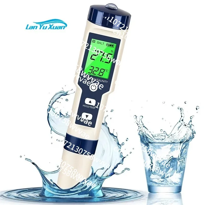

Handheld Water Tester, 5-in-1 PH/TDS/Salinity/Temperature and EC Meter, TDS Meter, Aquarium and Saltwater Pool Test Kit