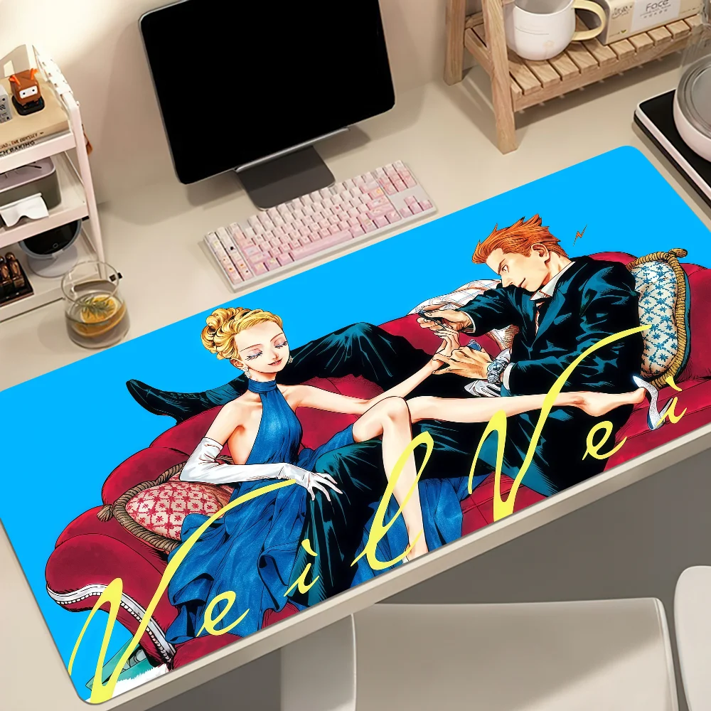 Manga de véu Kotteri! Tapete de Rato Grande Antiderrapante com Borda Reforçada para Computador de Mesa, Teclado, Escrita, Mousepad para Escritório, Gamer e Estudante
