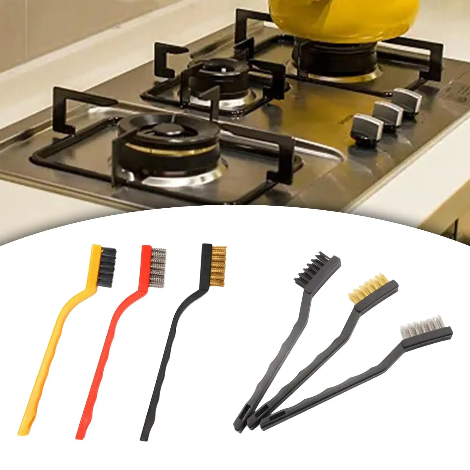 3 Pieces Wire Brush Set for Cleaning Complete Cleaning Kit for Deep Cleaning