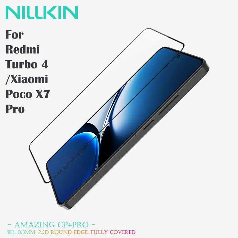 

NILLKIN CP+PRO Full Glue 9H Anti-Explosion Glass for Redmi Turbo 4/Poco X7 Pro, Anti-Scratch & 0.33mm Ultra-Thin Case Friendly