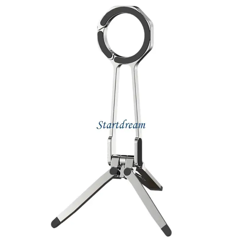 Triangular Design Phone Mount Rack Tripod with 360 Rotation Spring Clip K92C