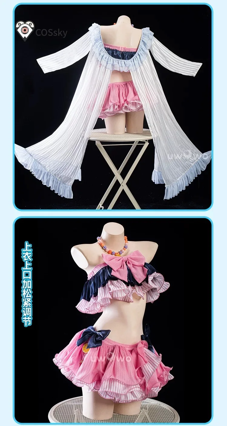 

Костюм для косплея Ширасу Азука из Blue Archive, пляжный наряд для девочек на Хэллоуин и карнавал, новое розовое платье Ширасу Азука