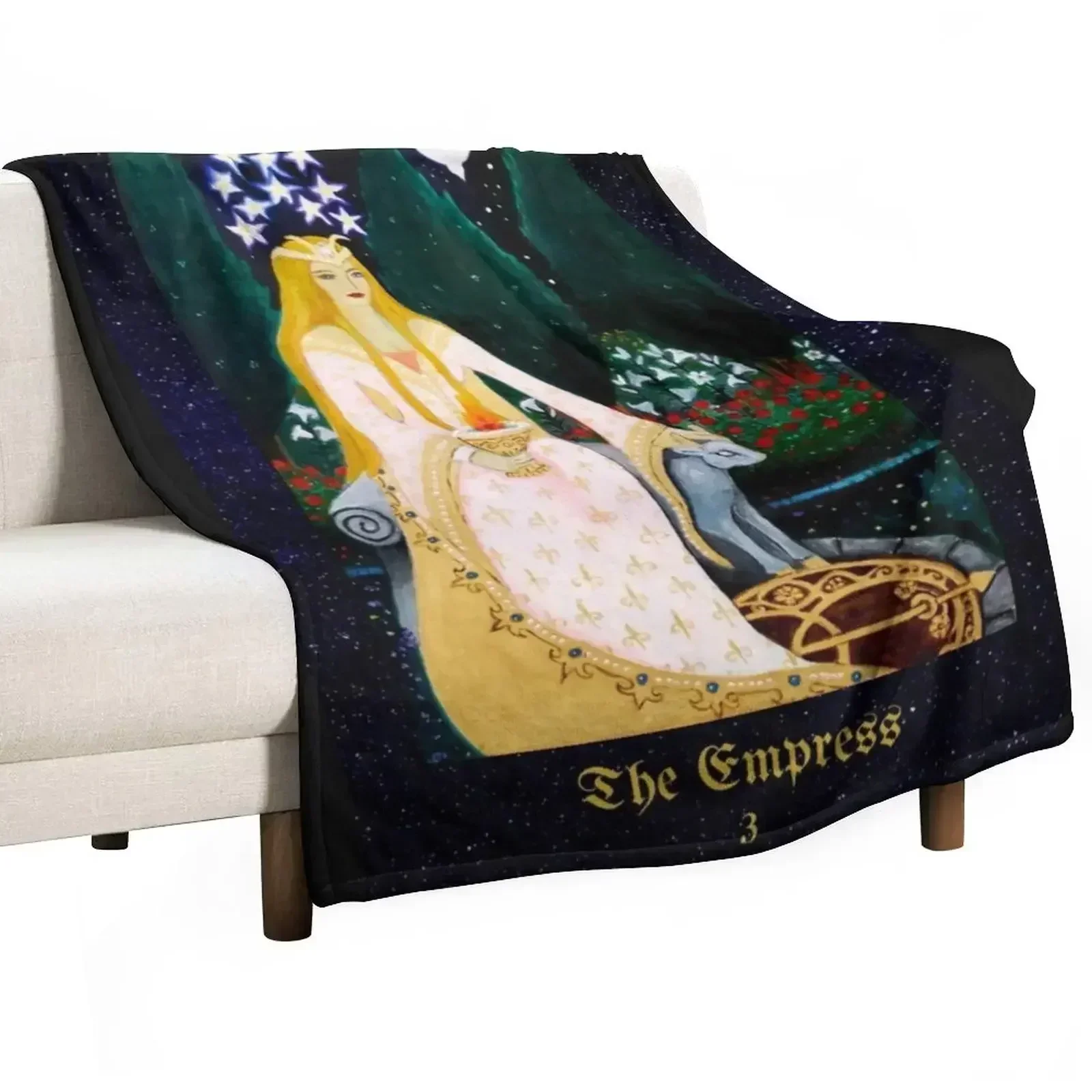 

Empress Tarot Card Throw Blanket Bed linens manga Giant Sofa Blankets