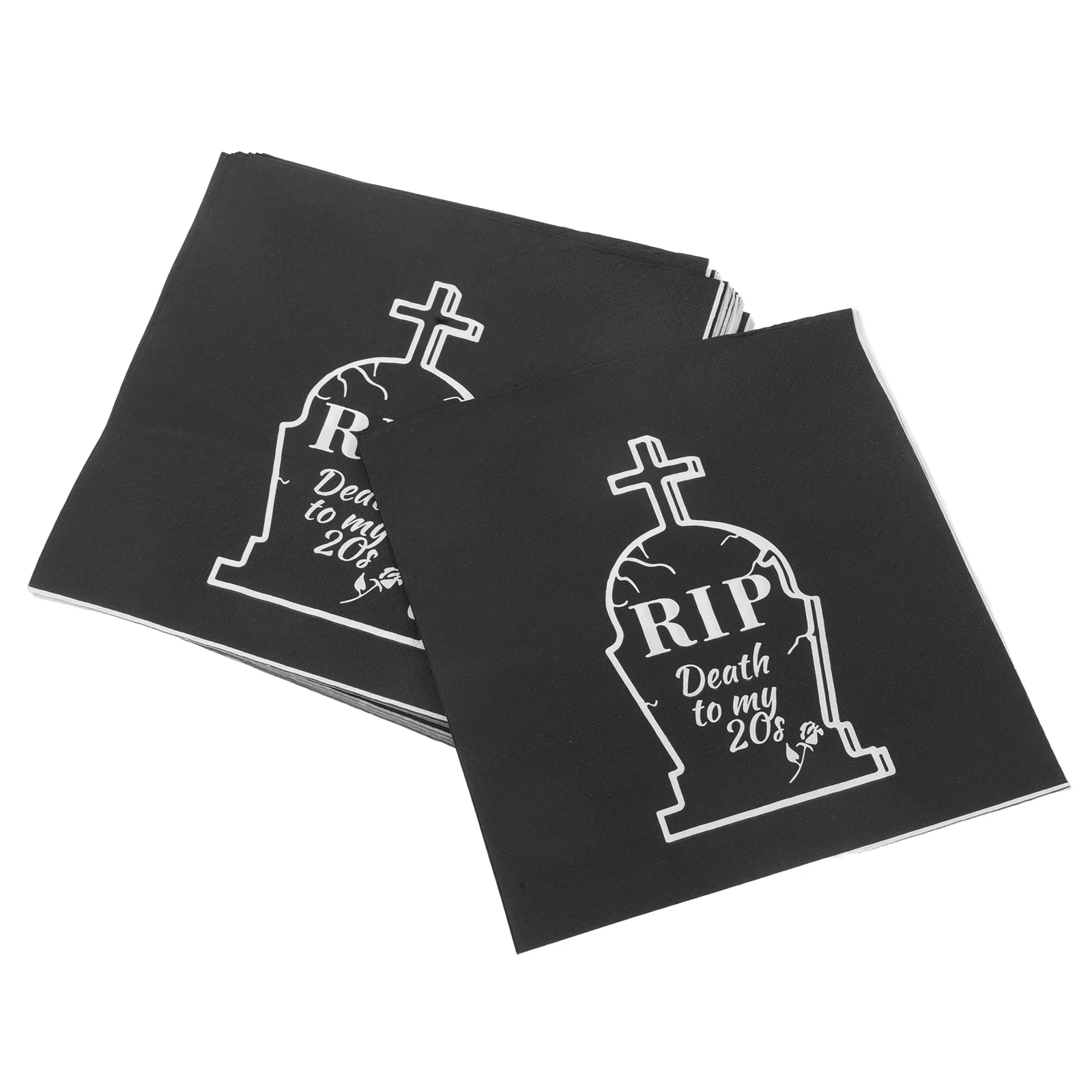 

20Pcs Disposable Party Napkins 20Th Birthday Decorations Black Tombstone Paper Napkins Party Supplies