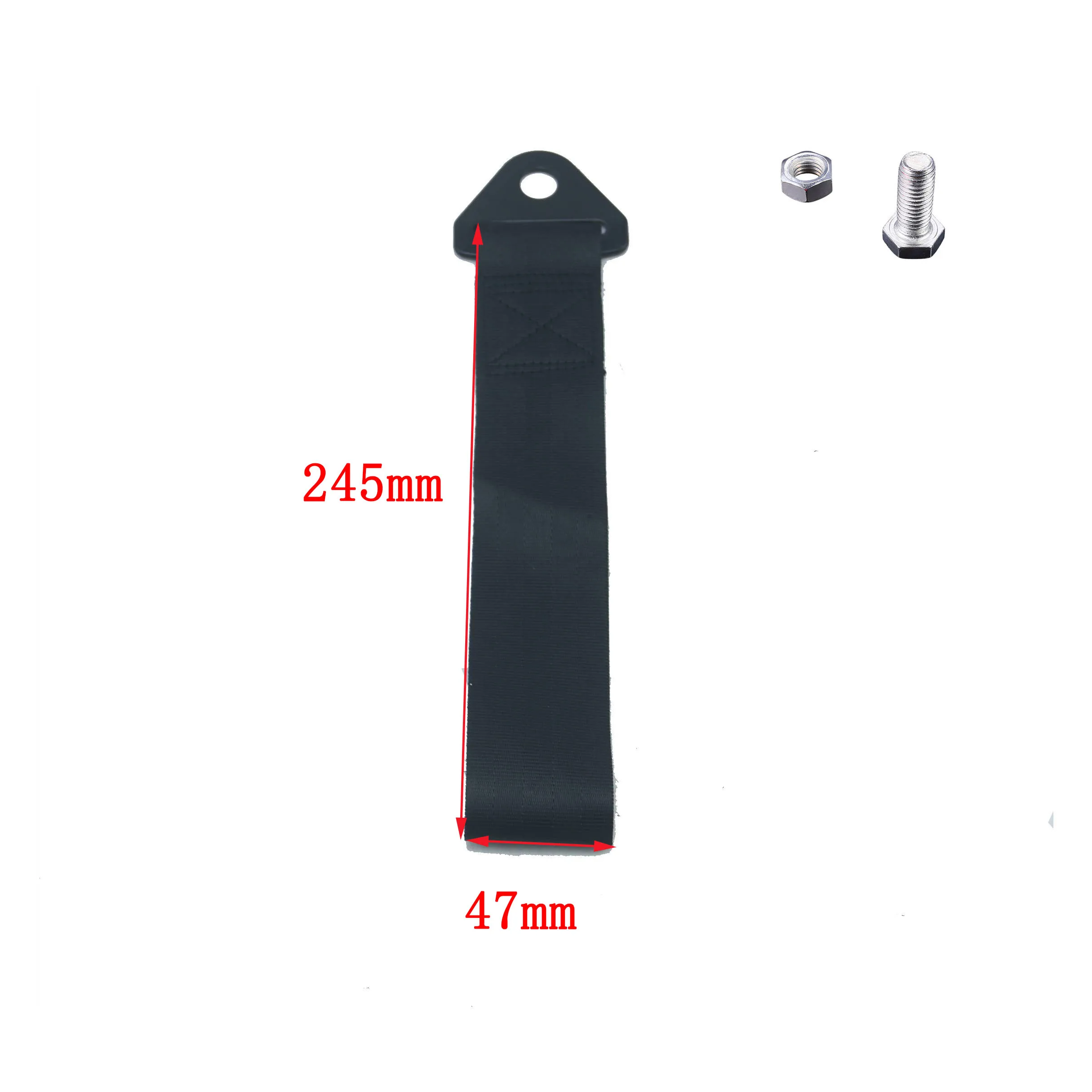 Correa de remolque Universal de alta calidad para coche de carreras, cuerdas de remolque, gancho, barras de remolque con tornillos y tuercas, 24,5 cm