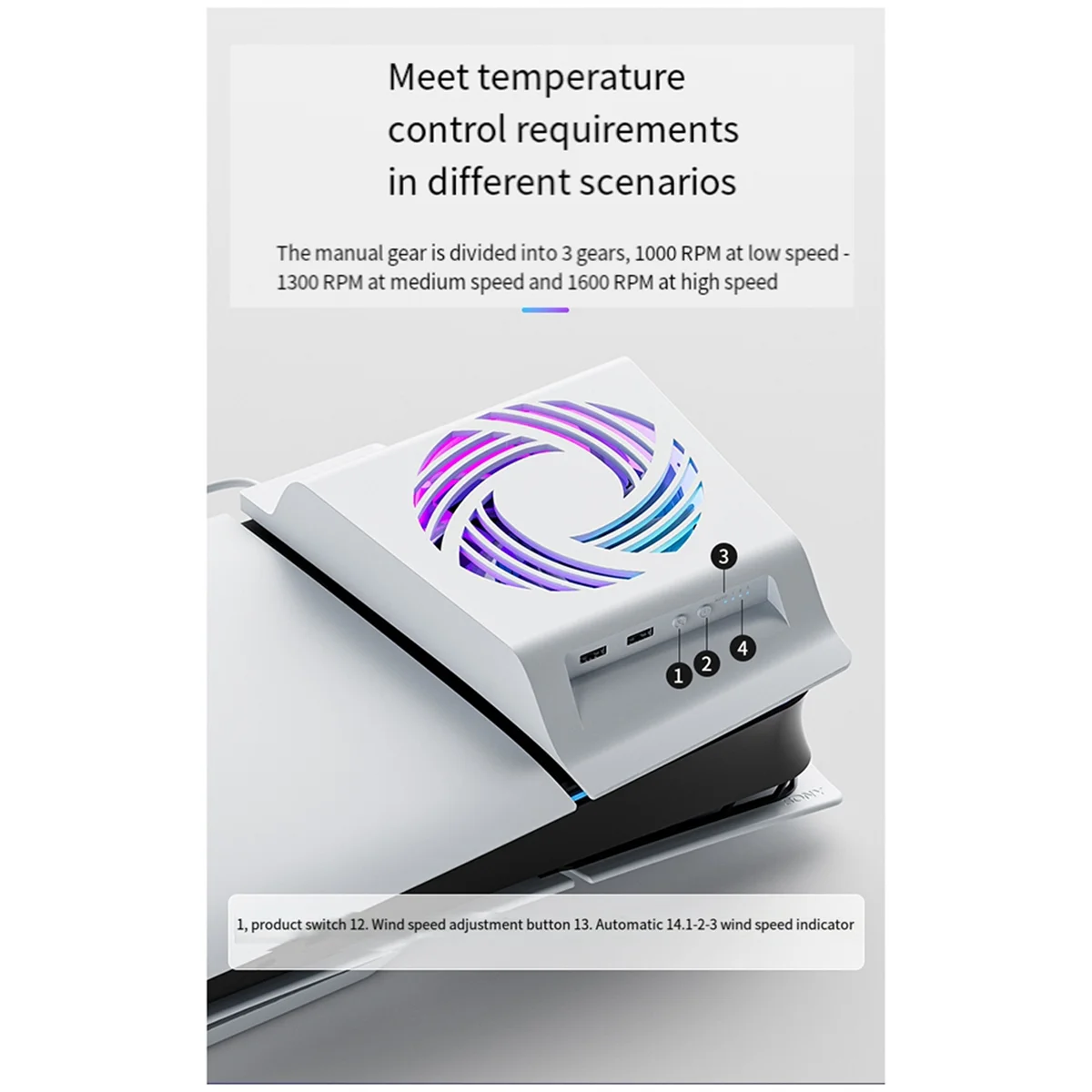 

Aolion Cooling Fan for PS5 Slim Temperature Control Cooling Fan