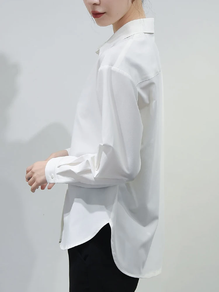 

Высококачественный белый ирт, женский базовый слой средней длины, против морщин, повседневный однотонный полиэстер, длинный свеч Ne