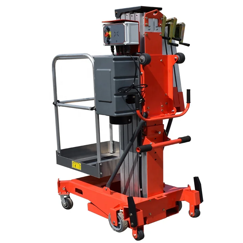 High End Portable Aerial Lifting Machine Light Weight Personnel Lifts for Narrow Aisle or Door Access 4.7 M to 12 M