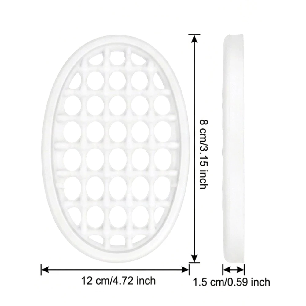 Self-Draining Soap Dish 2 Pack Made from Flexible Odor-Free Silicone with Drainage-Focused Geometry for Bar Soap Preservation
