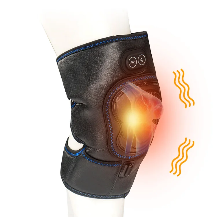 TJ-KM026 Wholesale Physiotherapy Massage USB Rechargeable Heating Vibration Electric Knee Brace