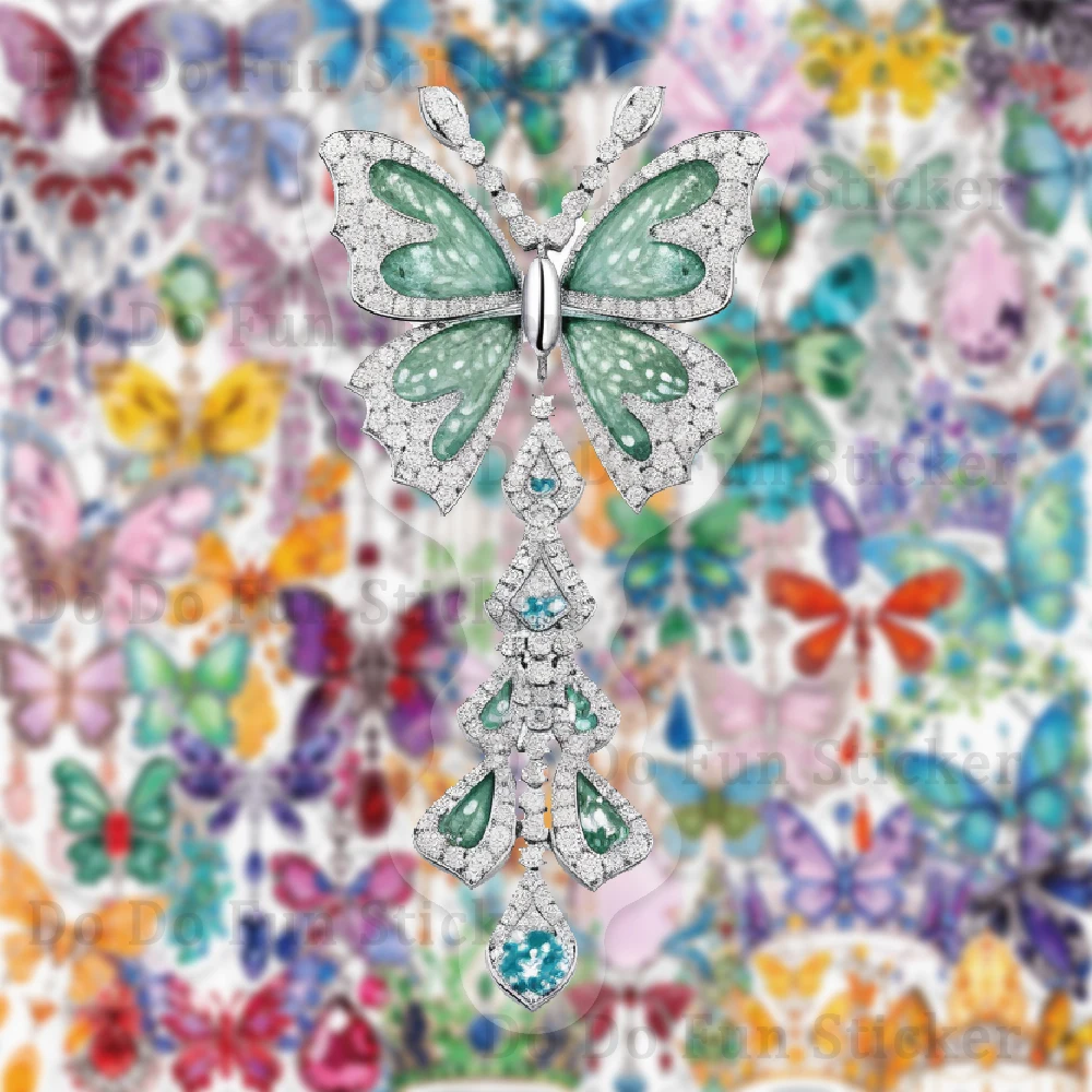 50 قطع جميلة فراشة كريستال مجوهرات الحيوانات الأليفة ملصقات الفن فراشة قلادة أقراط بروش قلادة DIY كوب ماء الغيتار الهاتف