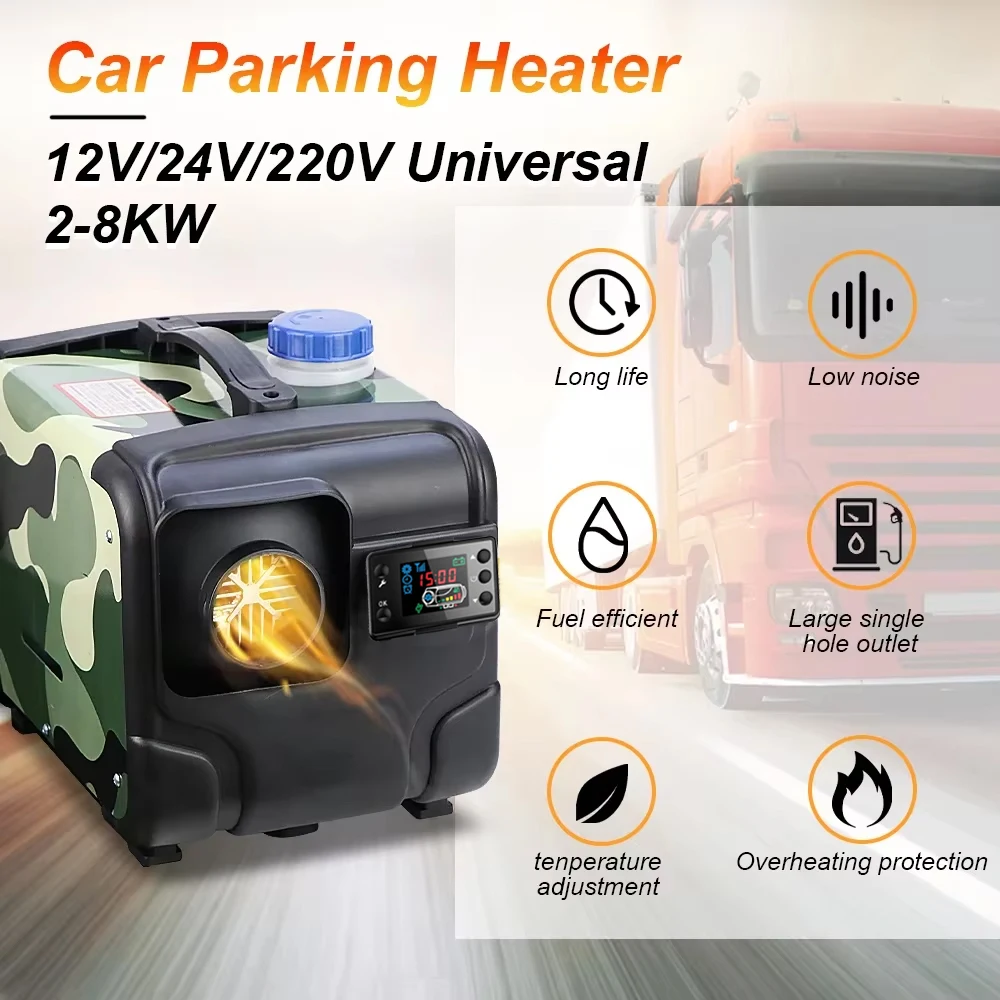 12V 24V 8000 ワットカーヒーターエアディーゼルヒーターアルミシェルエアパーキングヒーターウォーマーワイヤレス液晶リモコンエンジンプレヒーター