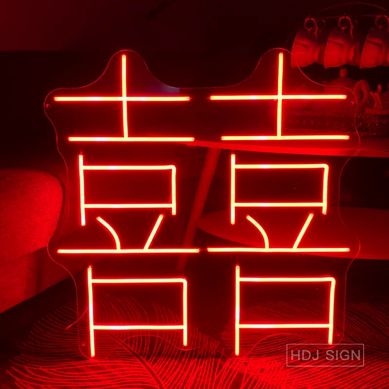 

Neon Sign For Chinese XI Wedding Commercial Club Home Lamp Restaurant Art Japanese Room Decor Wall Light Party Shop LED Light