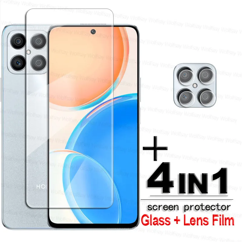 

For Honor X8 4G Tempered Glass Honor 8X Protective Glass 9H Full Glue Screen Protector For Honor X8 Camera Lens Film 6.7 inch