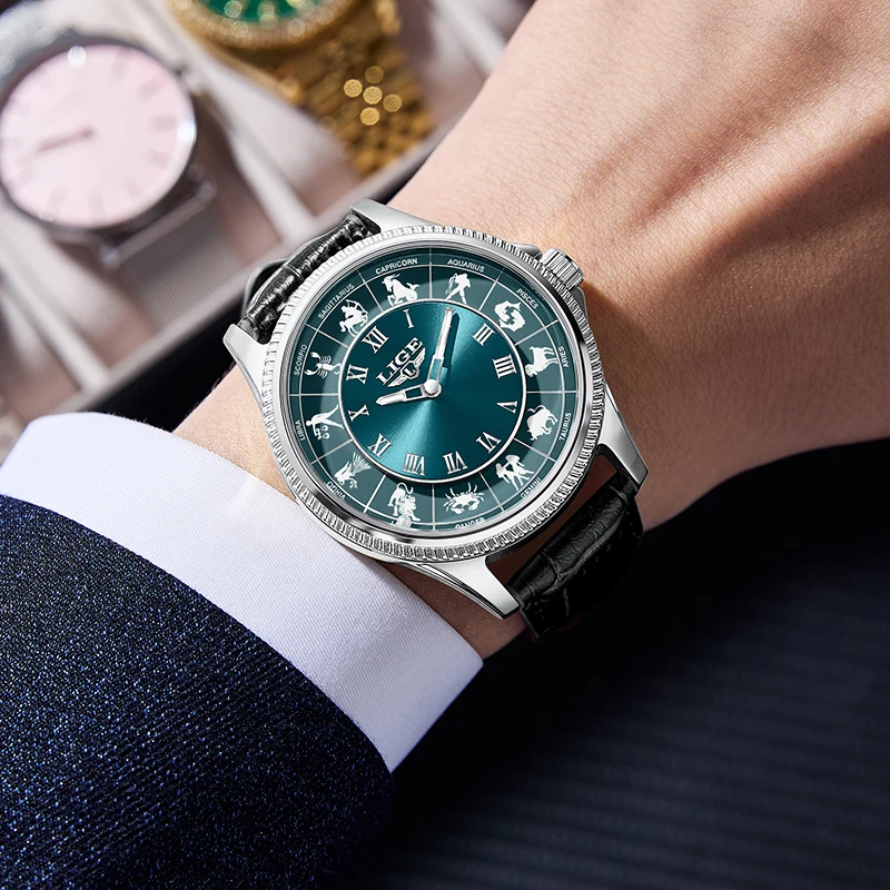 LIGE 2026 موضة ساعات رجالية إبداعية فاخرة ساعة رجالي 30 متر مقاوم للماء كوكبة مضيئة كوارتز ساعات المعصم Reloj Hombre #6