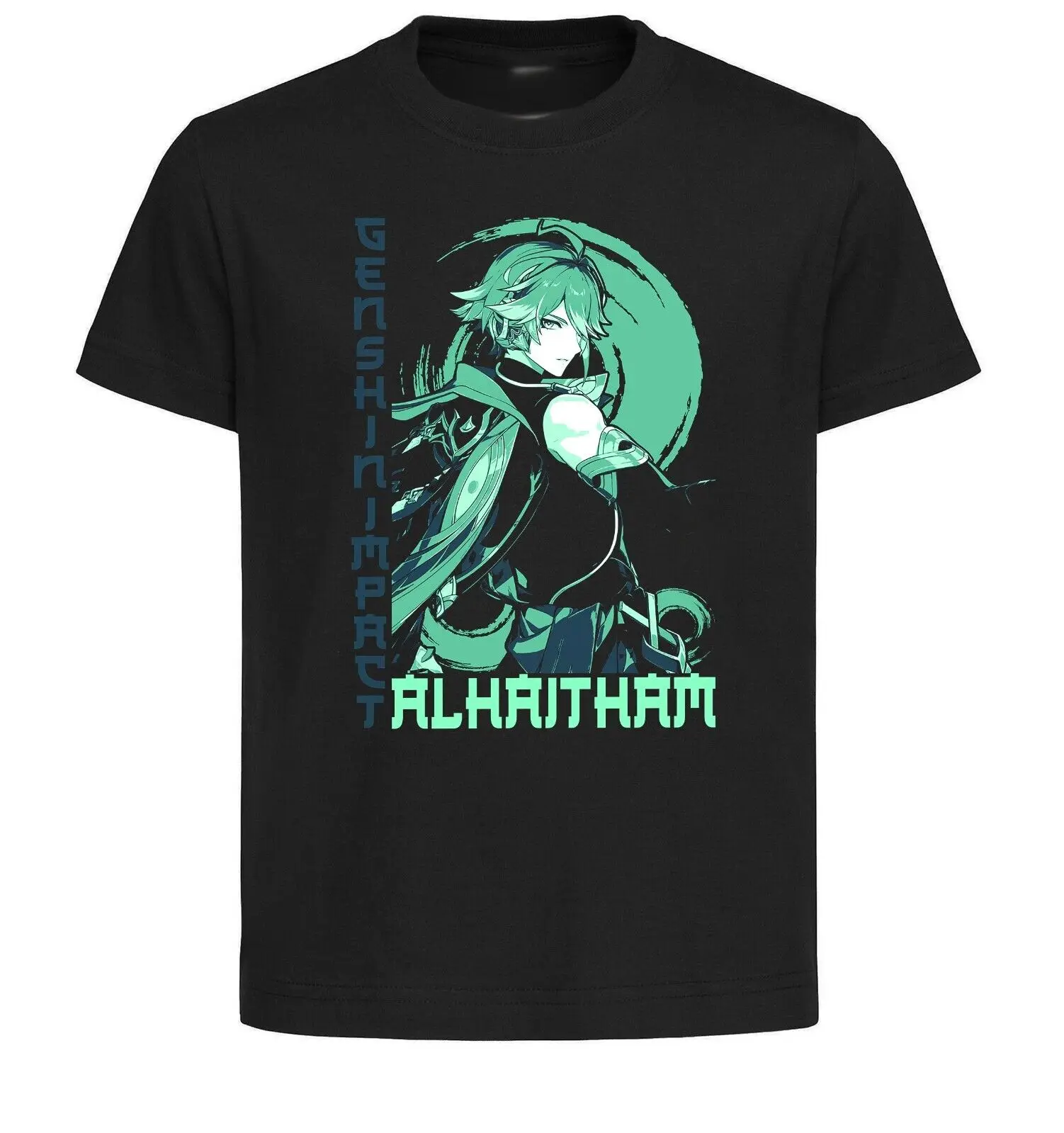 Unisex Black Japanese Style T-Shirt - Genshin Impact - Alhaitham SA1203-