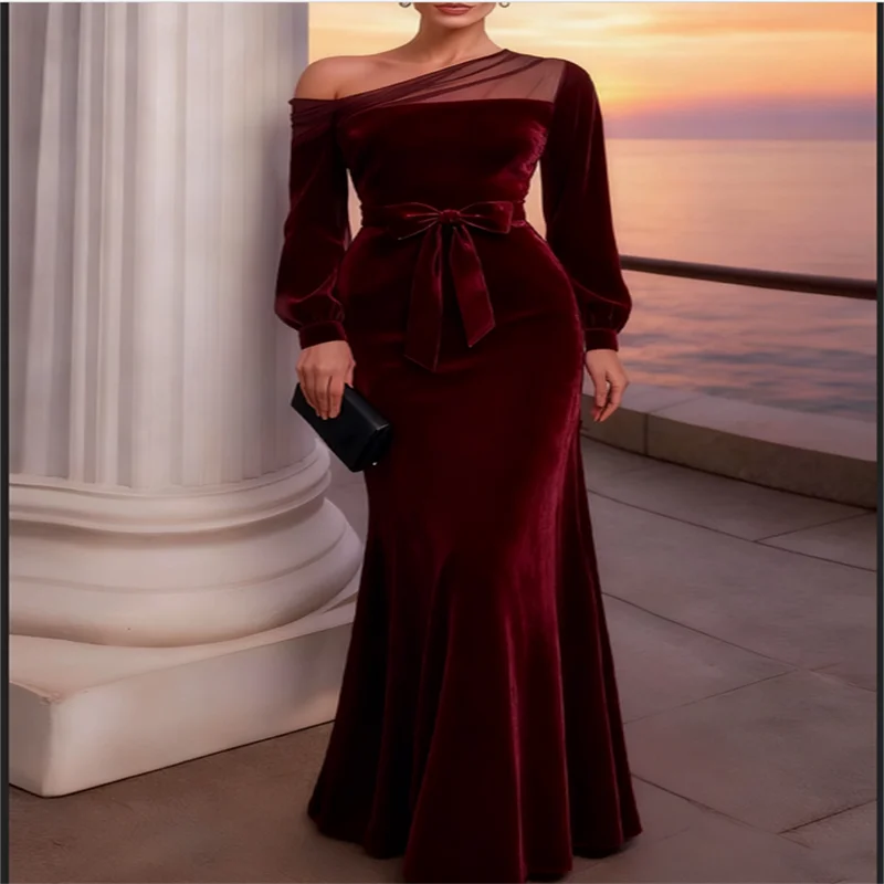 

Burgundy Mother of The Bride Dresses Long Dress for a Mother of a Bride Ladies Big Sizes Mermaid Evenign Dresses Customized