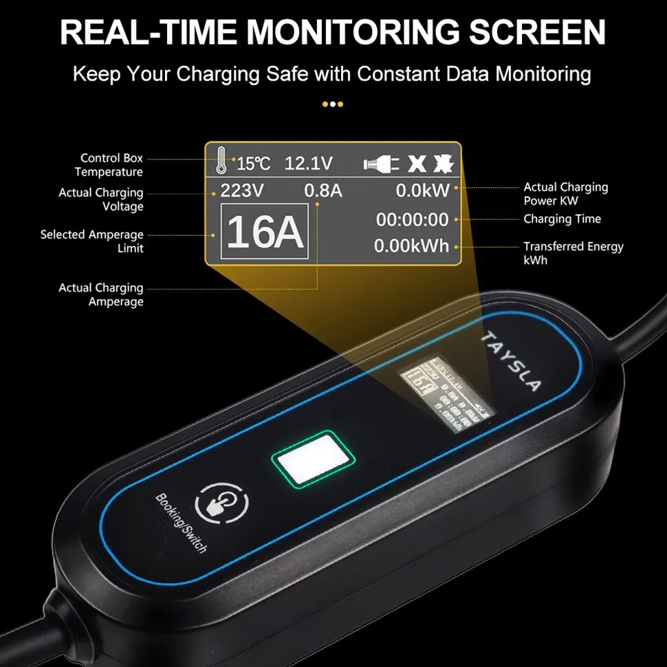 TAYSLA PHANTOM Electric Car Charger TYPE 2 3.5KW EV Charging Cable TYPE 1 EV Charger Station Wallbox EVSE